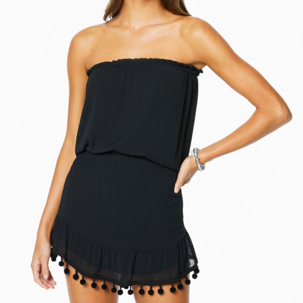 Ramy Brook NWT Marcie Black Mini Dress Swim Cover-Up Size Small